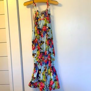 girls romper with butterfly and flower design